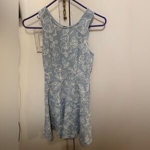 Aqua Floral Baby Blue Dress